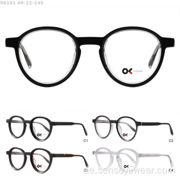 Runde unisex handgefertigte Acetat optische Rahmen Brillen